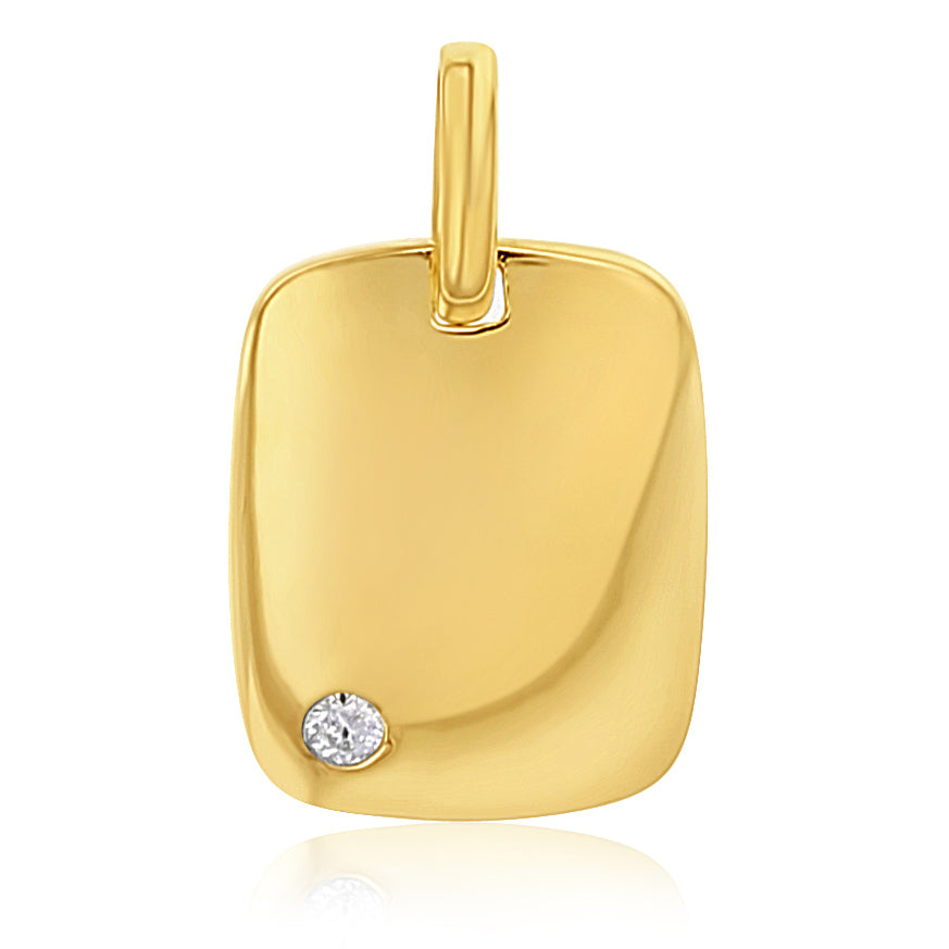 9ct Yellow Gold Rectangle Pendant