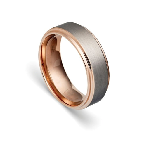 Solv Tungsten Rose Gold Plated Ring, Size 10