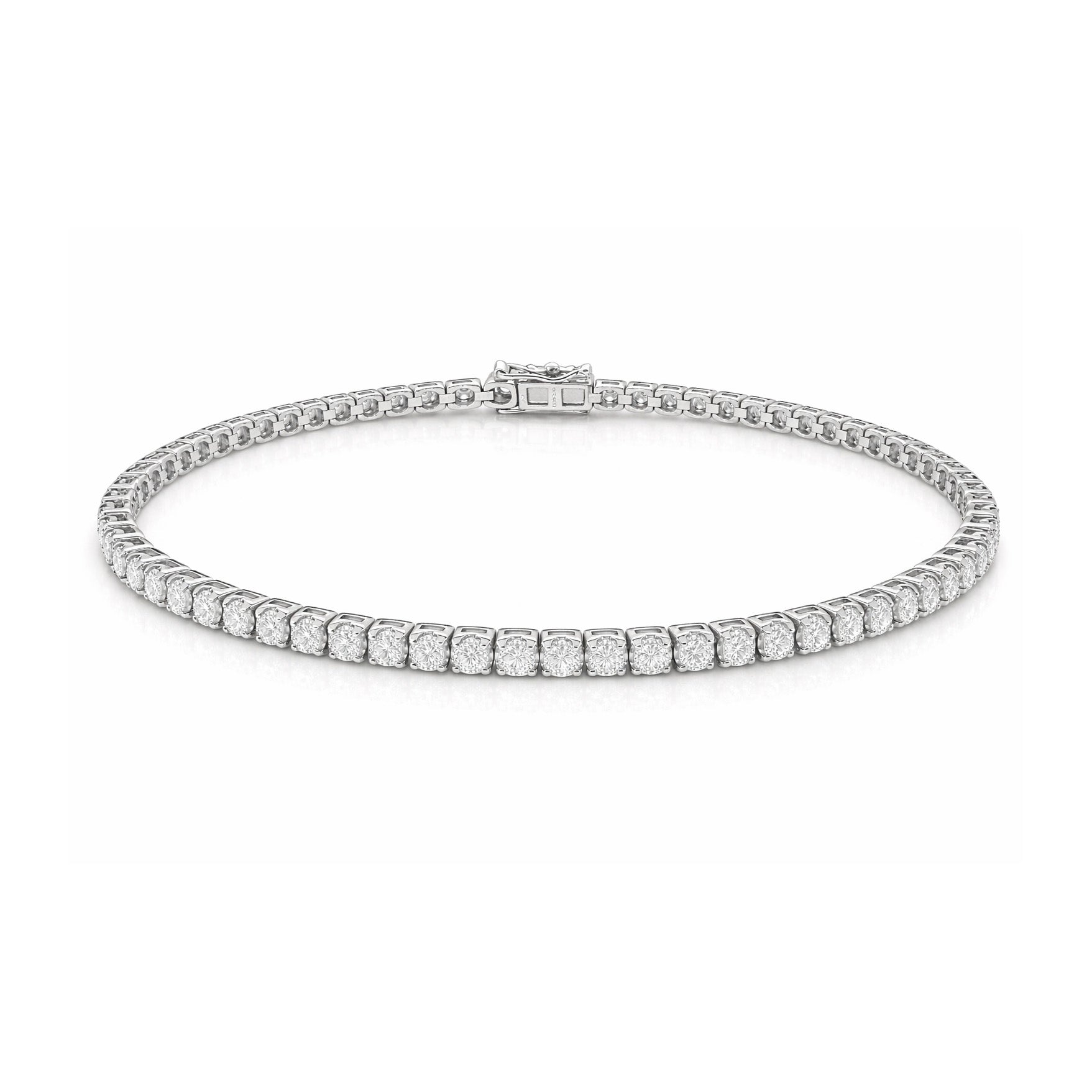 9ct White Gold Diamond Tennis Bracelet, 2ct Total
