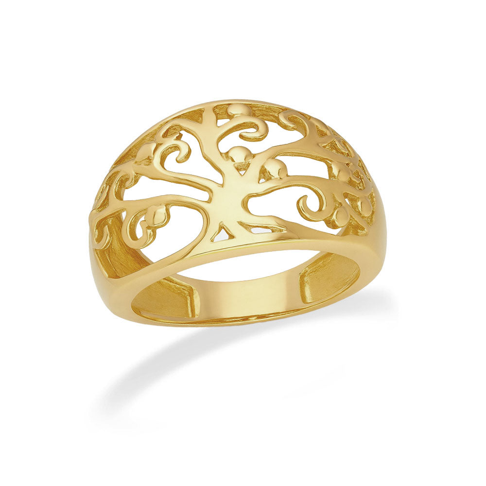9 carat Yellow Gold Tree Of Life Ring