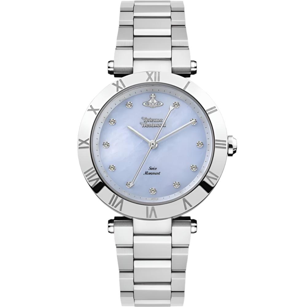 Vivienne Westwood Montague Blue 35mm Silver Watch.