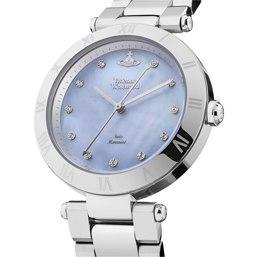 Vivienne Westwood Montague Blue 35mm Silver Watch.
