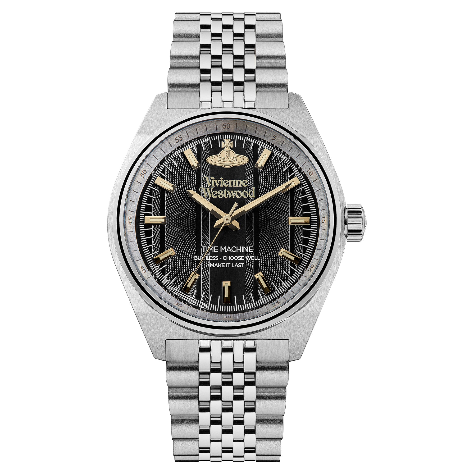 Vivienne Westwood Sydenham 40mm Black Dial Stainless Steel Watch - VV251BKSL