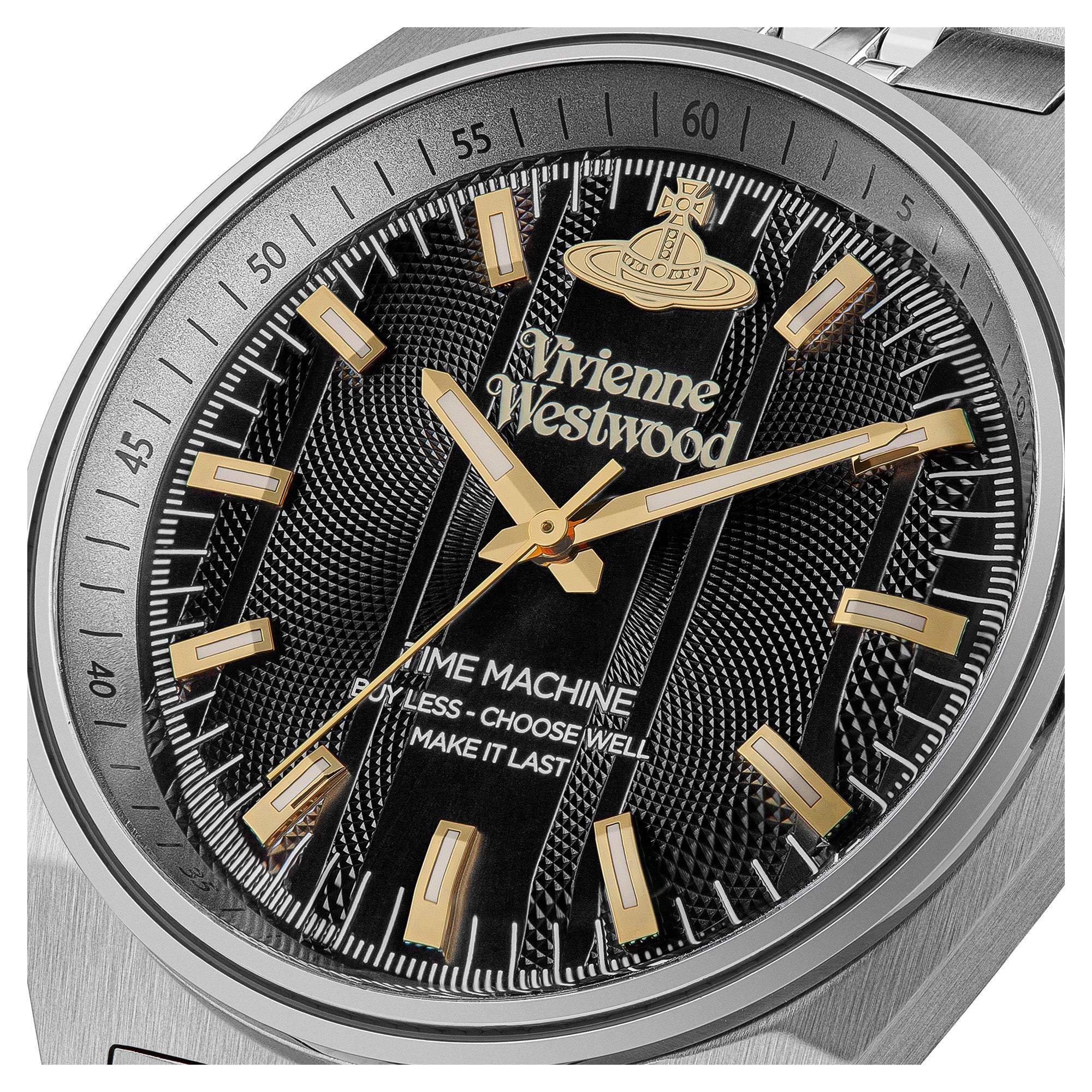 Vivienne Westwood Sydenham 40mm Black Dial Stainless Steel Watch - VV251BKSL