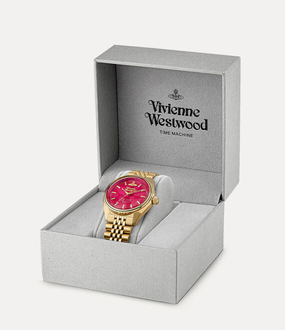 Vivienne Westwood Lady Sydenham 39mm Gold & Pink Watch