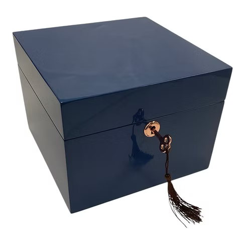 Navy Blue Square Jewellery Box