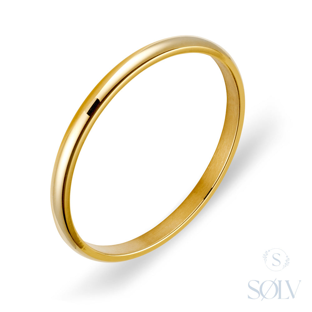 Solv Stainless Steel Gold Plated Half Round Bangle, 62mm