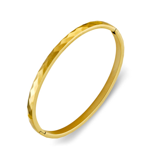 Solv Stainless Steel Gold Plated Half Round Hinge Bangle