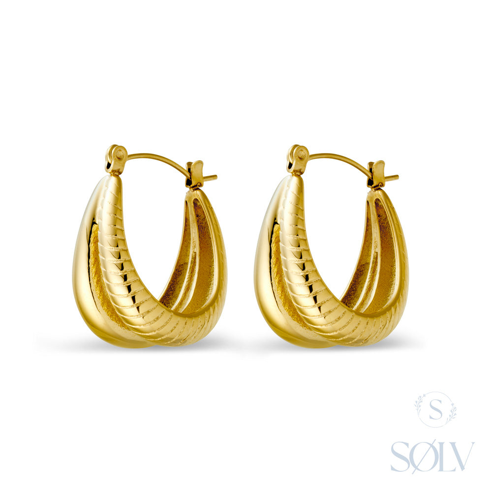 Solv Stainless Steel Double Oblong Hoop Earrings