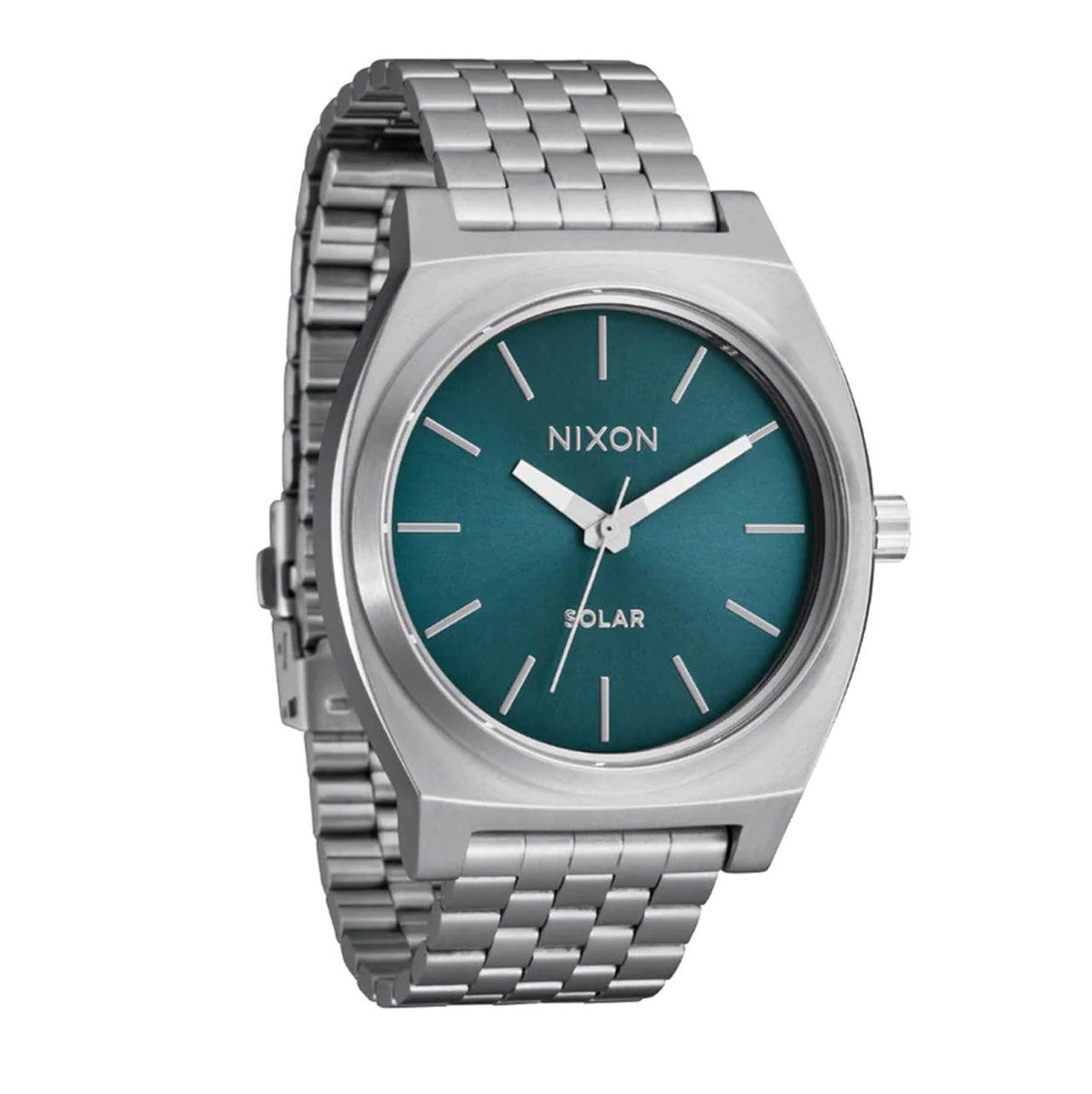 Nixon Time Teller Solar Silver and Blue Sunray watch
