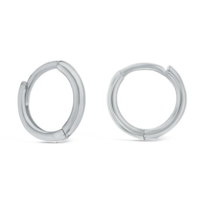 9ct White Gold Mini Huggies