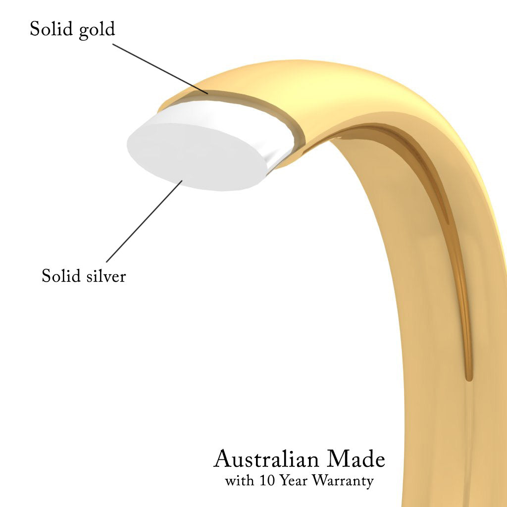 9ct Yellow Gold Silver filled bangle, 63mm