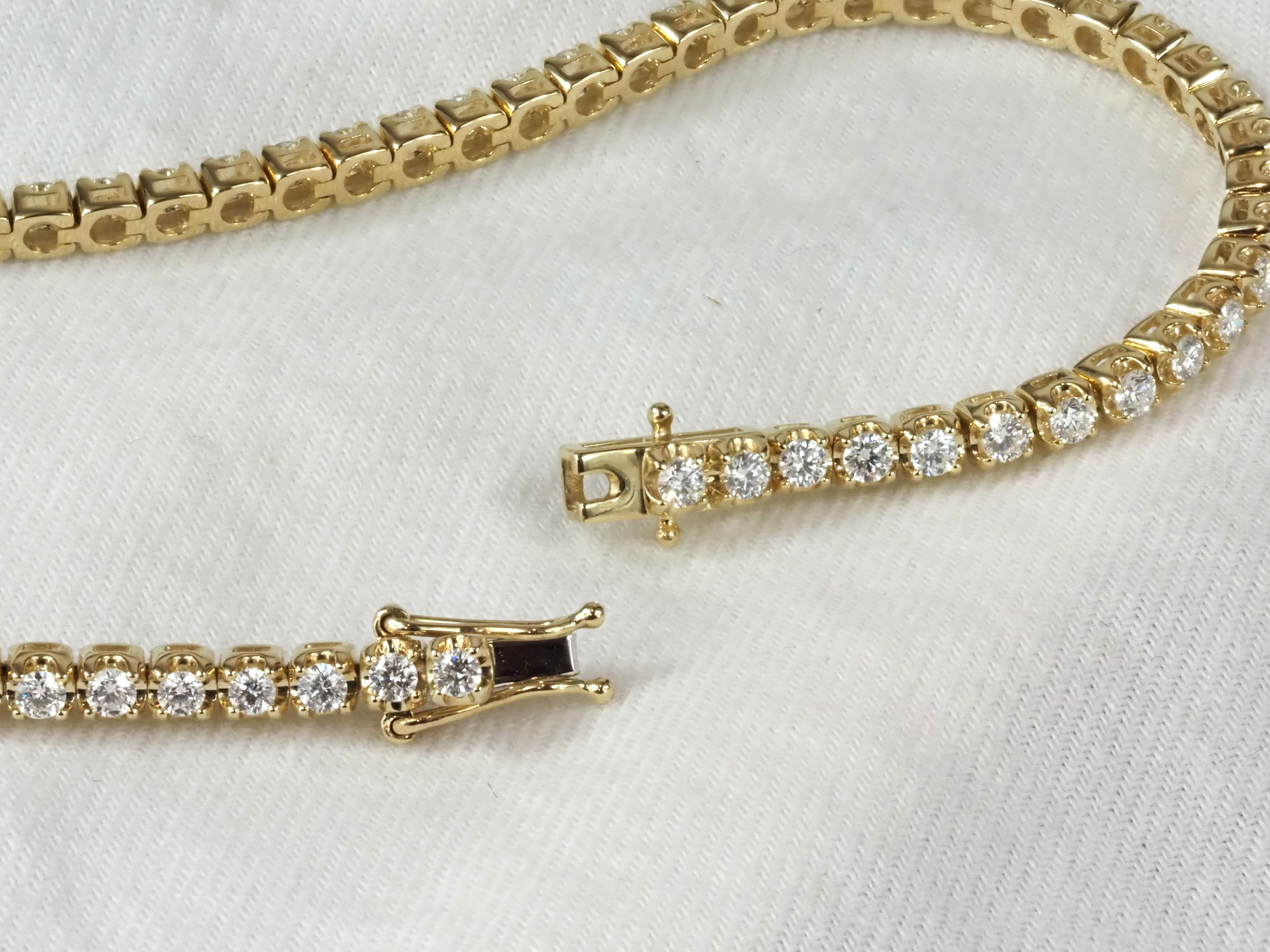 9ct Yellow Gold Natural Diamond Tennis Bracelet, 2ct Total