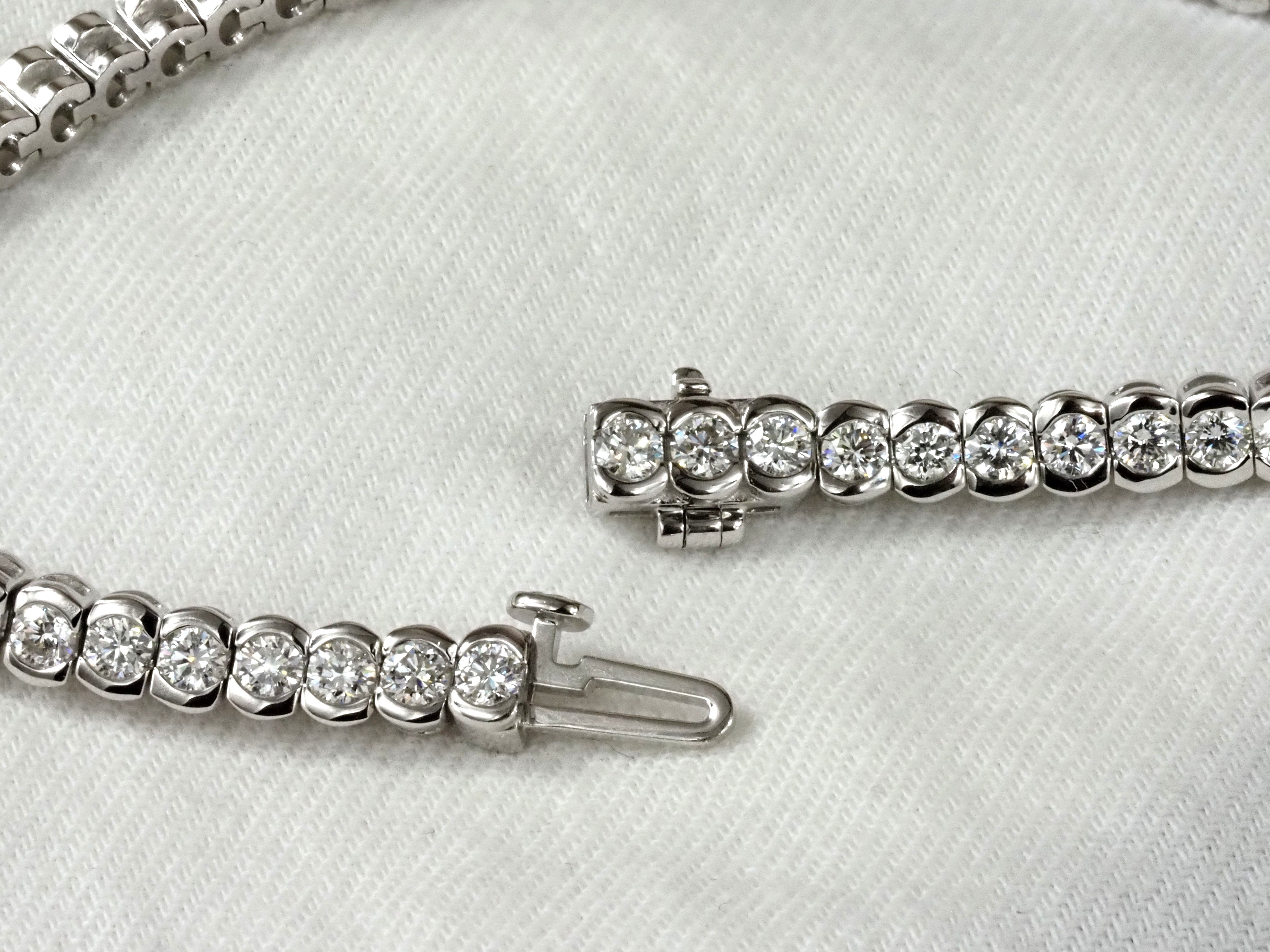 18ct White Gold Diamond Tennis Bracelet, 3.5ct Total