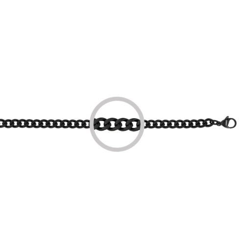 Stainless Steel Black Curb Chain, 55cm