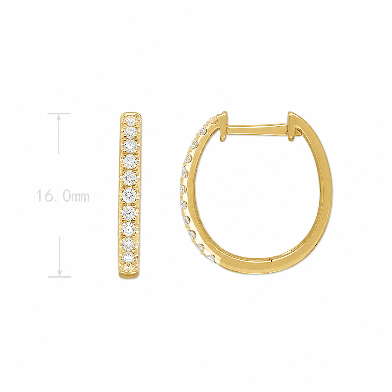 9ct Yellow Gold Diamond Huggie Earrings, 0.20ct Total
