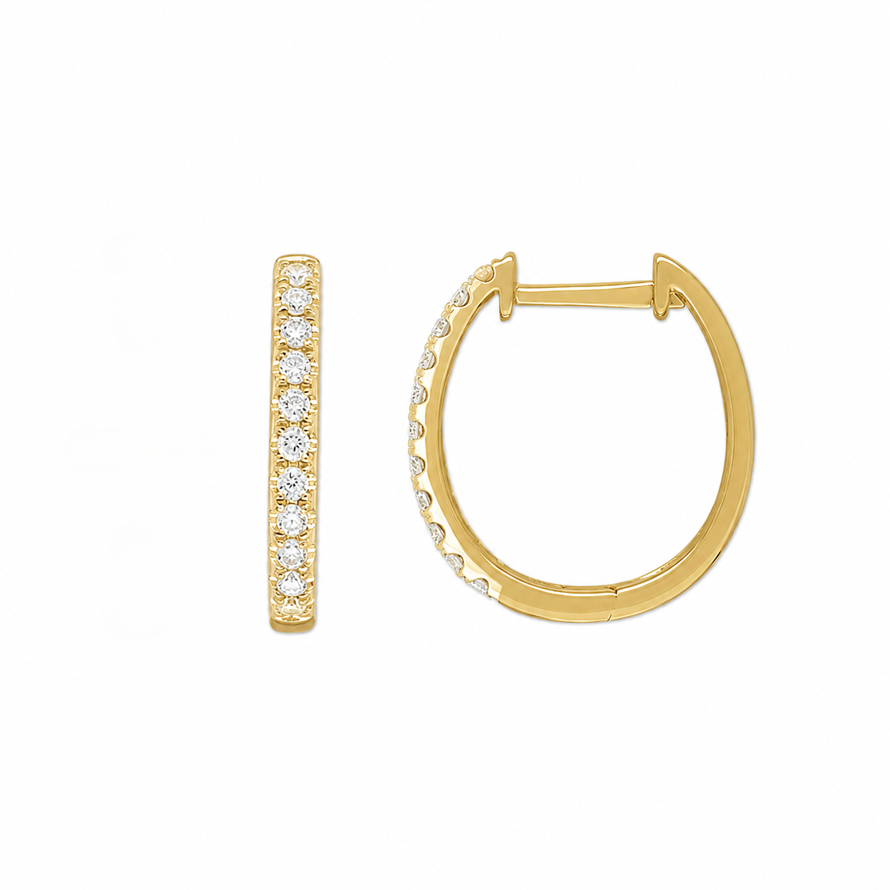 9ct Yellow Gold Diamond Huggie Earrings, 0.20ct Total