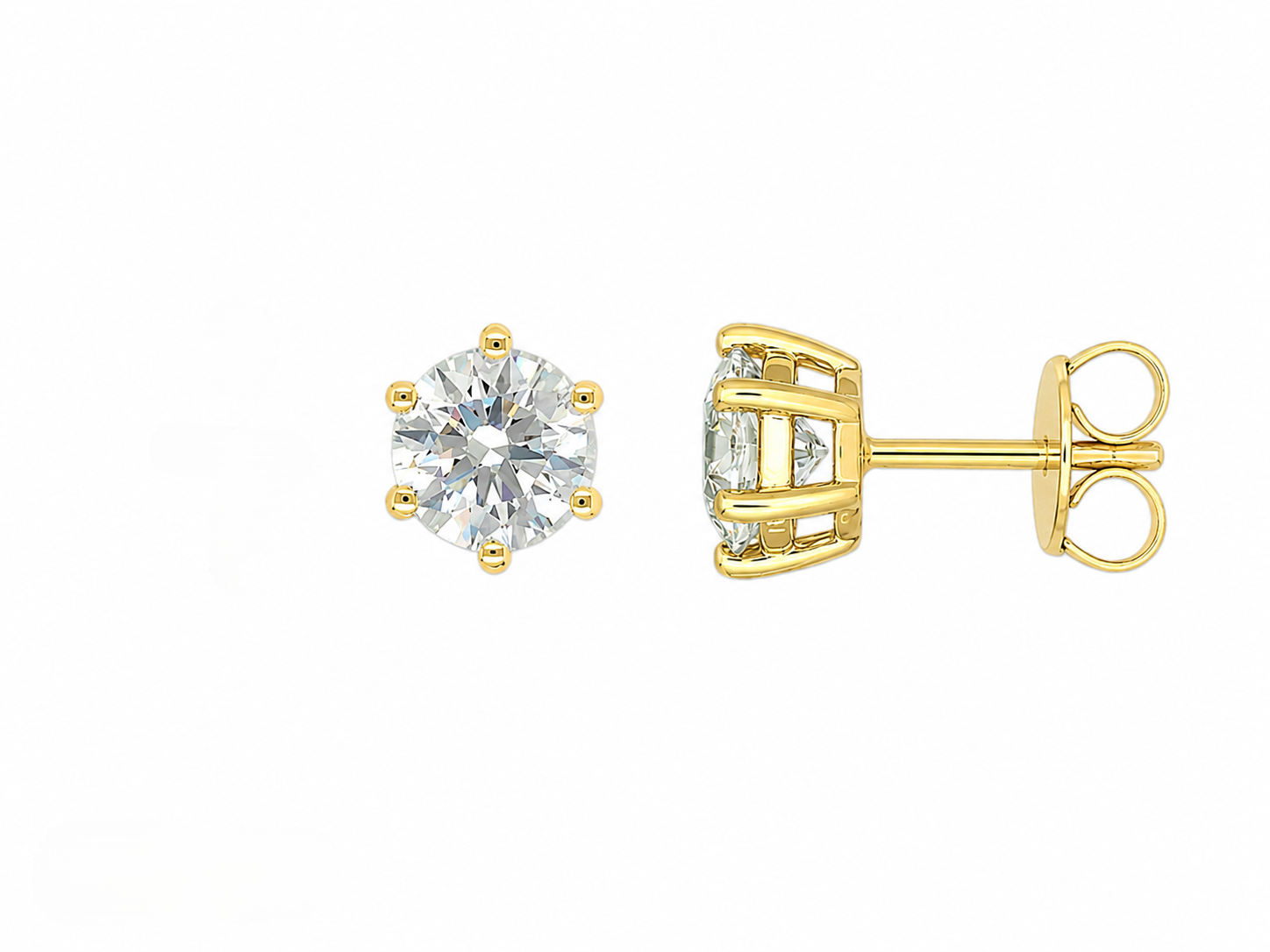 9ct Yellow Gold Lab-Grown Diamond Stud Earrings,
