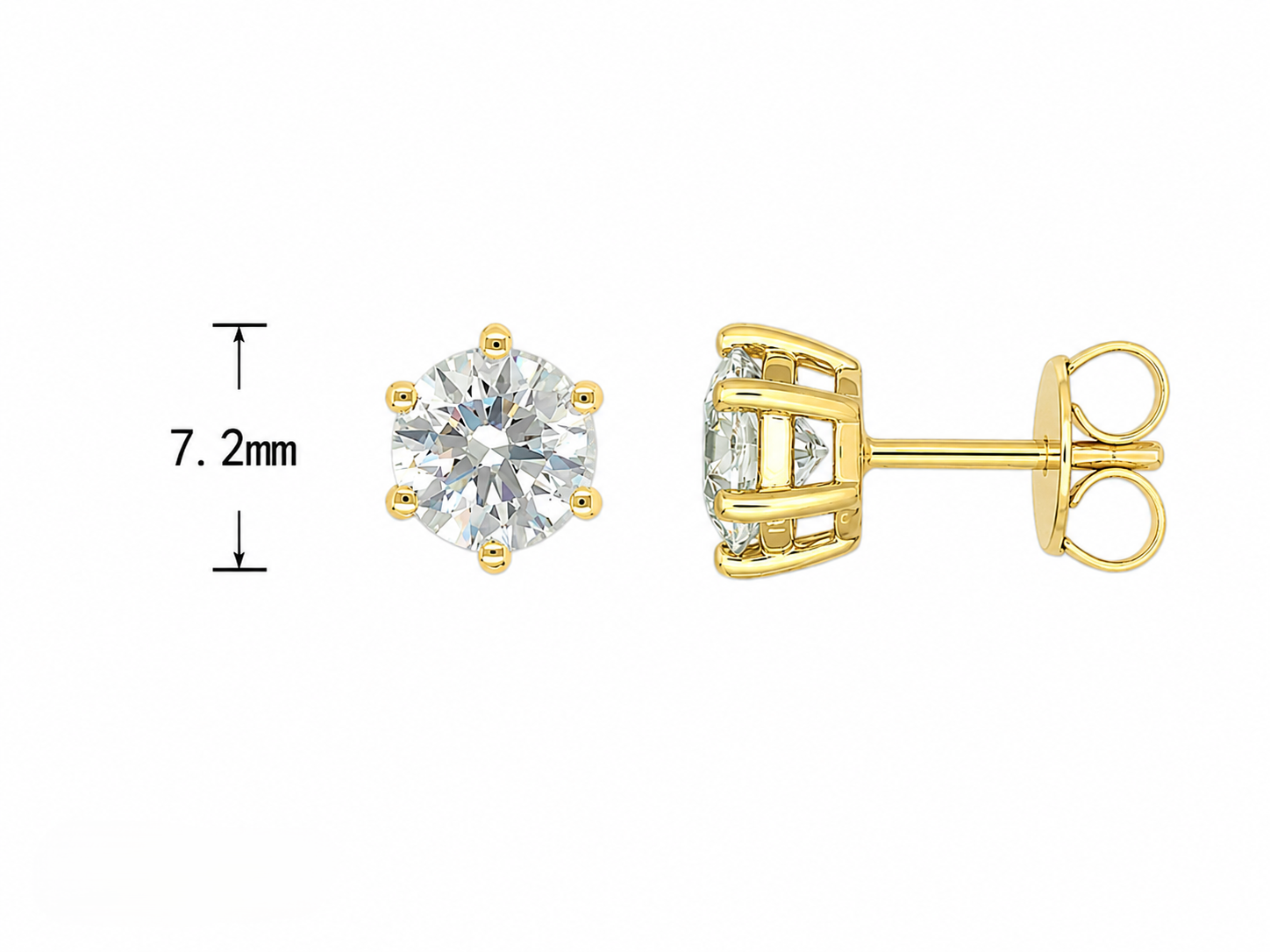 9ct Yellow Gold Lab-Grown Diamond Stud Earrings,