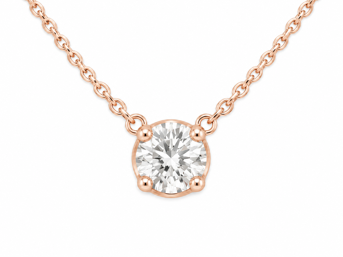 9ct Rose Gold Diamond Anchor Necklet, 0.25ct