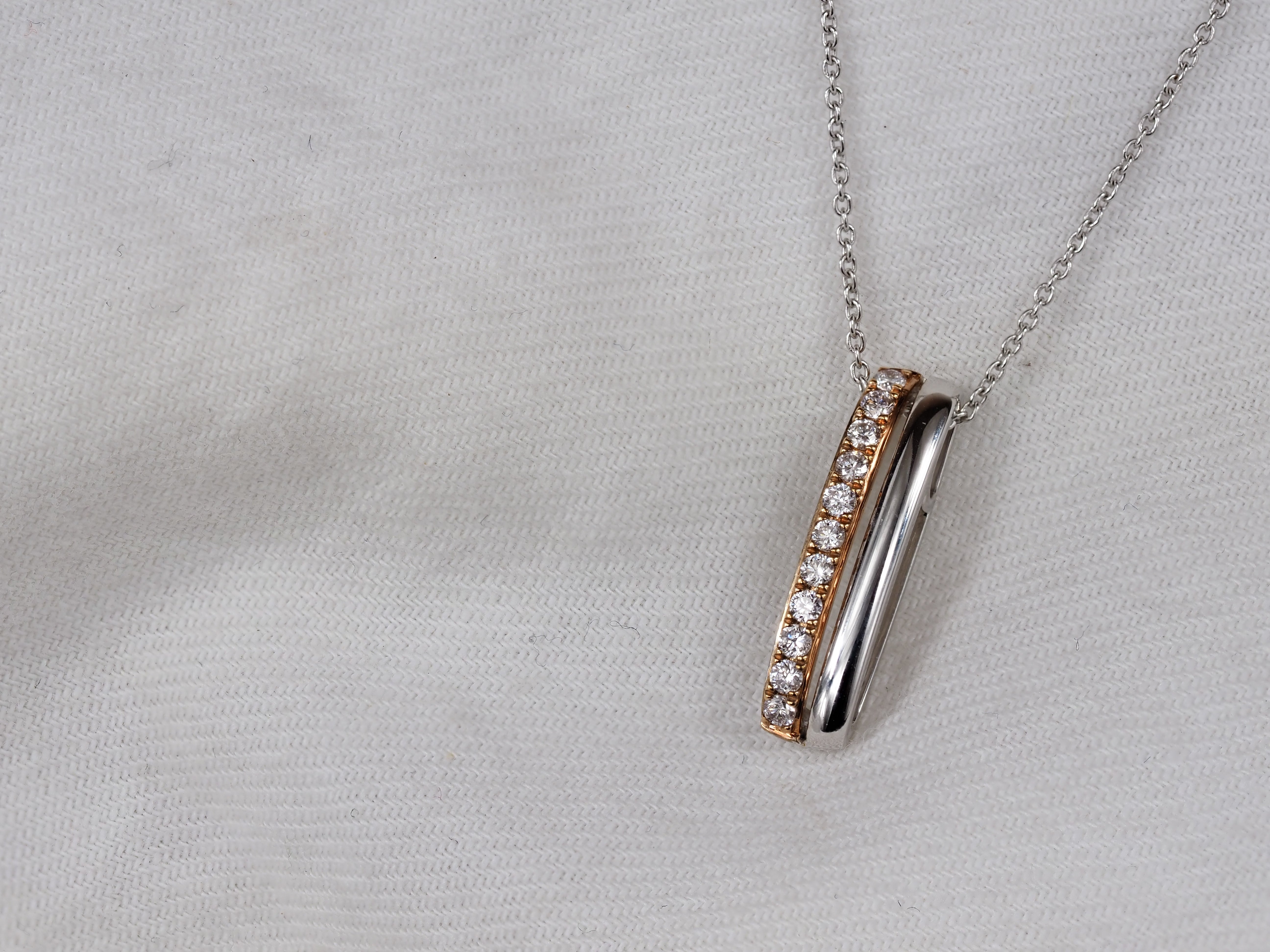 18ct Rose and White Gold Pink Diamond pendant