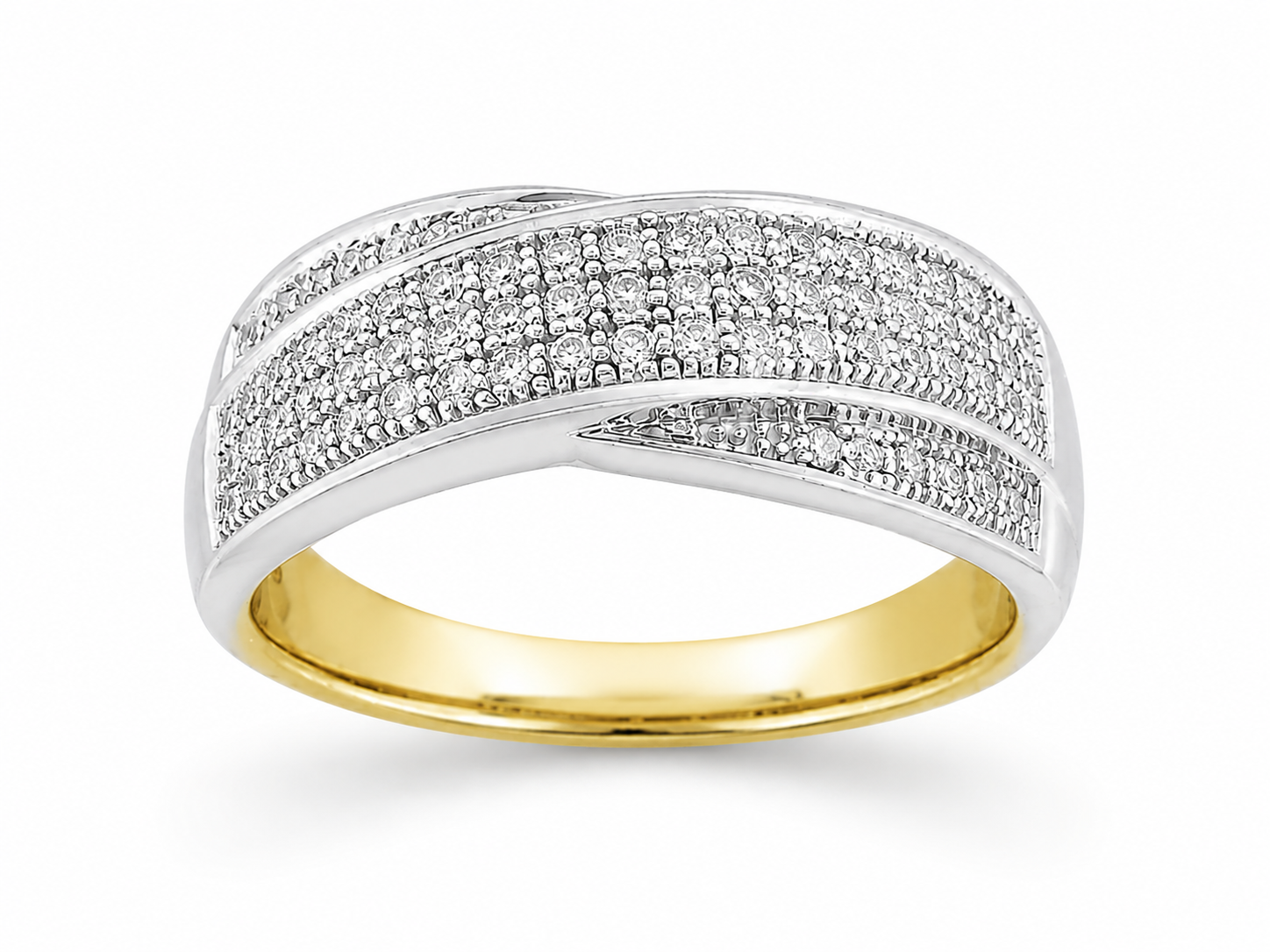 9ct Yellow and White Gold Diamond Ring, 0.33ct Total