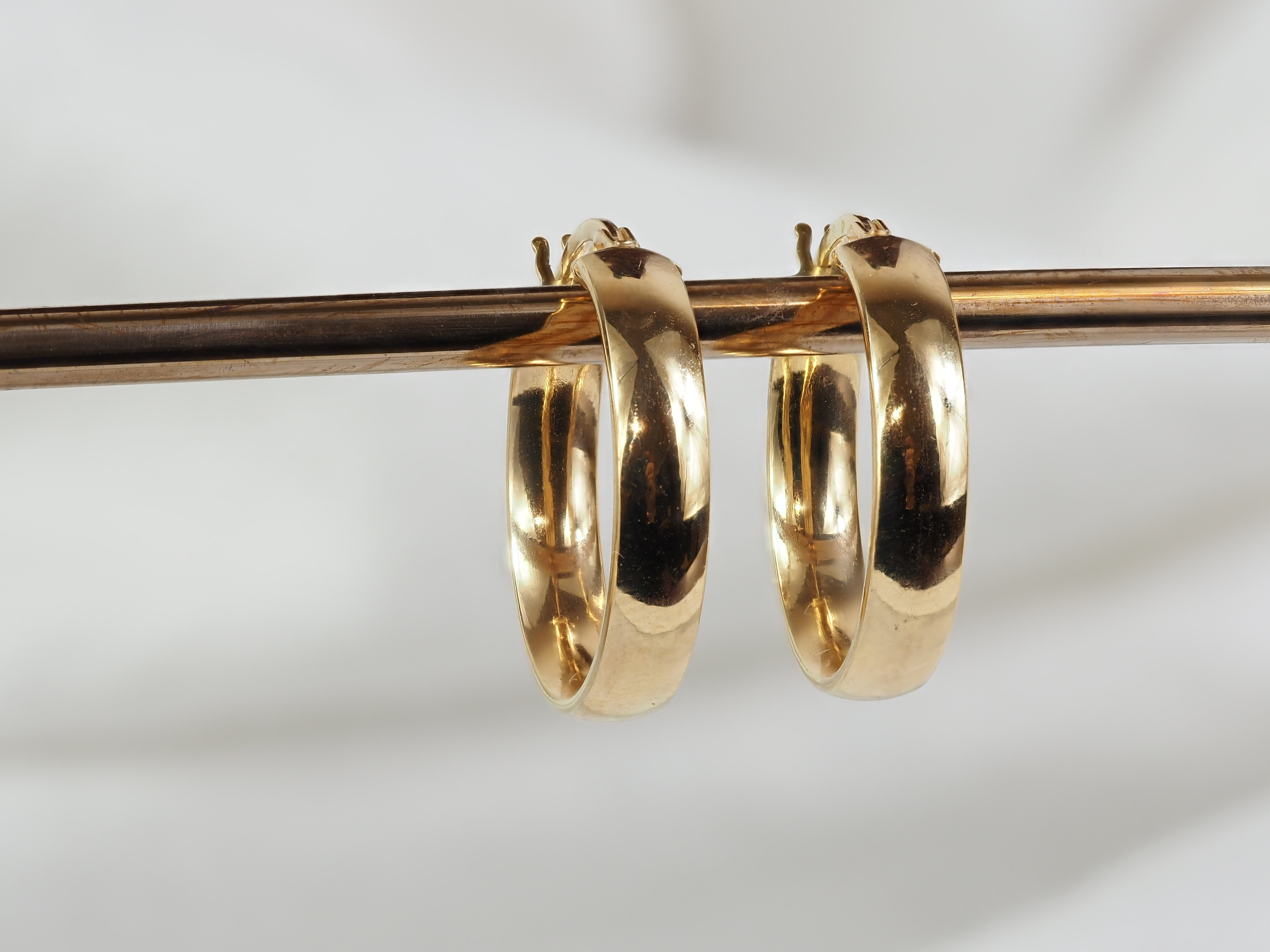 9ct Yellow Gold Half Round Hoop Earrings