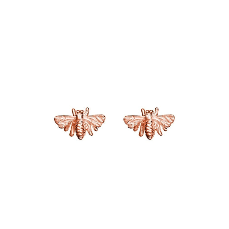 Sterling Silver Gold Plated Bee Stud Earrings