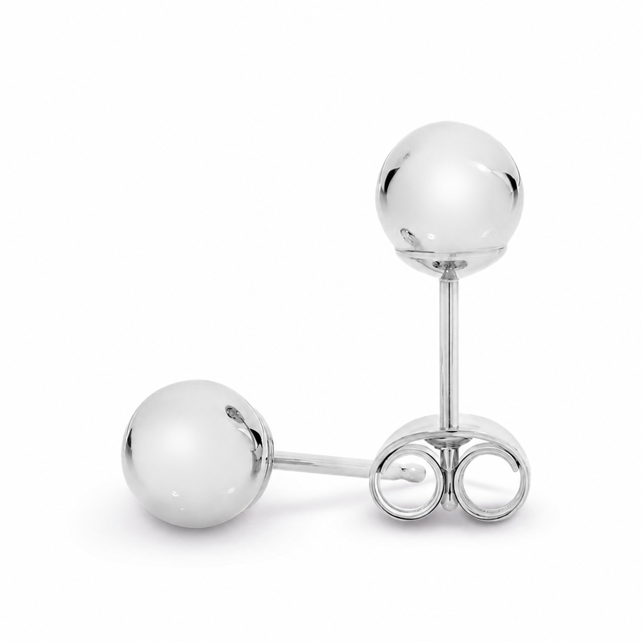 9ct White Gold 4mm Ball Stud Earrings