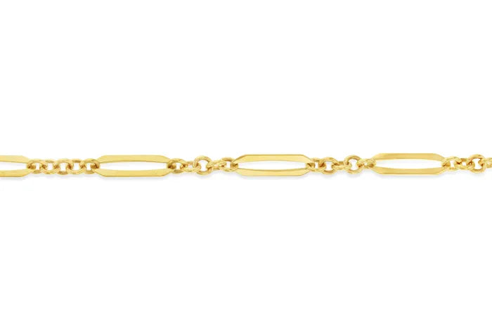 9ct Yellow Gold Flat fancy link bracelet