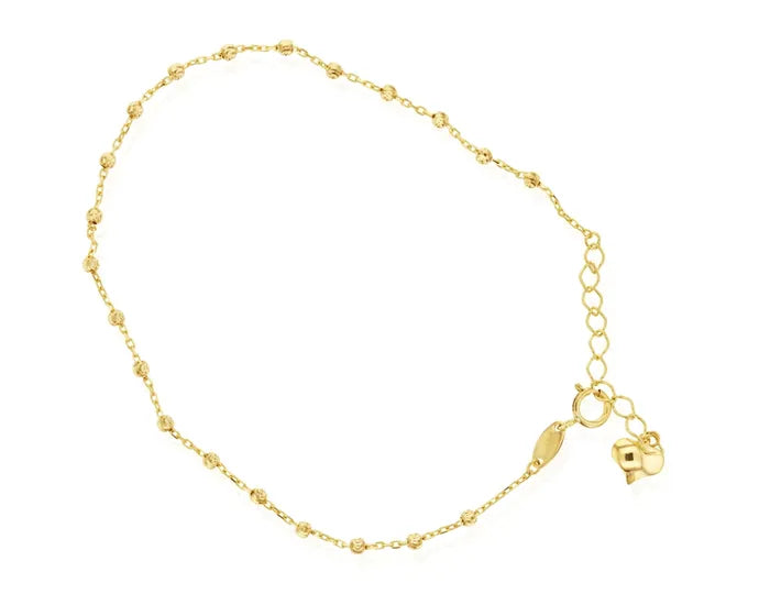 9ct Yellow Gold Diamond cut ball Bracelet
