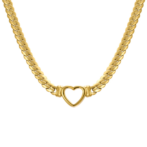 Solv Stainless Steel Curb Heart Chain