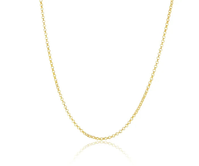 9ct Yellow Gold Round belcher chain, 45cm