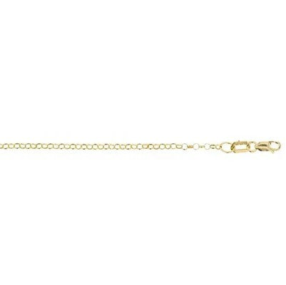 9ct Yellow Gold Round Belcher Chain, 45cm