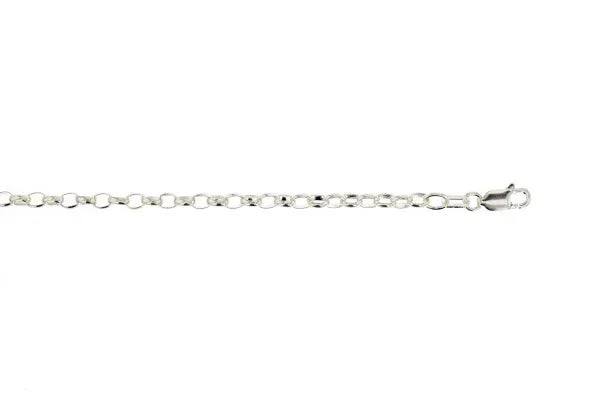 9ct White Gold 3.2mm Oval Belcher Bracelet