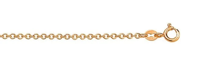 9ct Rose Gold Cable chain, 50cm