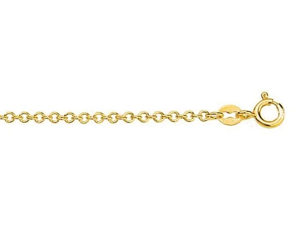 9ct Yellow Gold Cable chain, 45cm