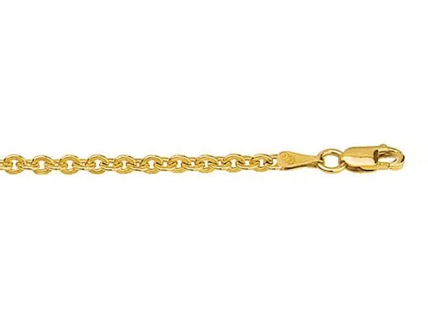 9ct Yellow Gold Hammered cable bracelet, 19cm