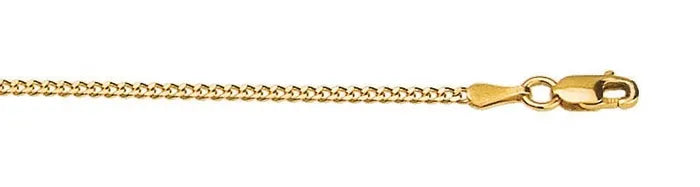 9ct Yellow Gold Diamond cut Curb chain, 55cm