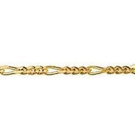 9ct Yellow Gold Diamond cut figaro chain, 45cm
