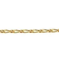 9ct Yellow Gold Diamond cut Figaro chain, 42cm