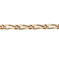 9ct Rose Gold Figaro chain, 45cm