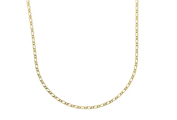 9ct Yellow Gold Diamond cut figaro chain, 55cm