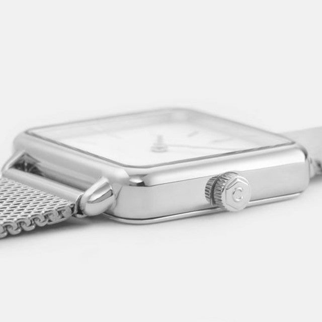 Cluse La Tetragone Silver and White Watch, CW0101207003