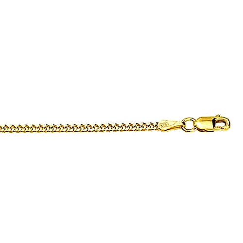 9ct Yellow Gold Diamond Cut Curb Chain, 2mm, 60cm