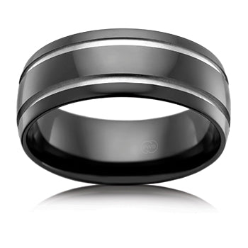 Zirconium 8mm Wedding Band, size V