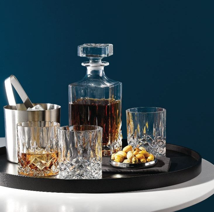 Royal Doulton Crystal Square Decanter, 5 piece