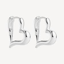 Sterling Silver Heart shaped Huggie earring