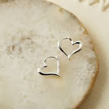 Sterling Silver Heart shaped Huggie earring