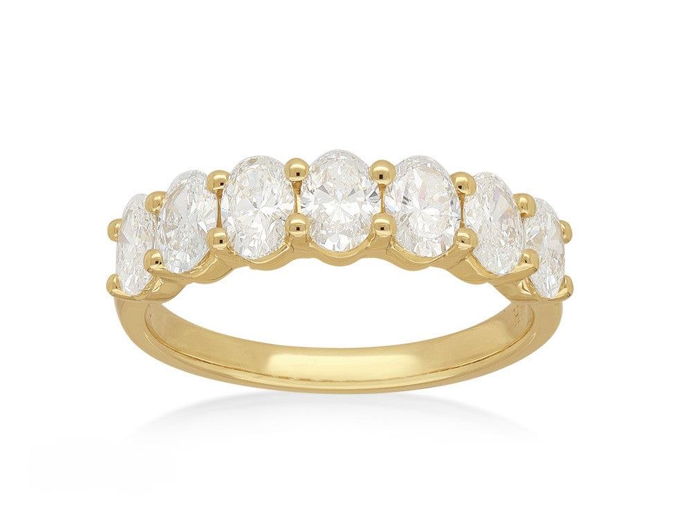 9ct Yellow Gold Lab-Grown Oval Cut Diamond Ring, 1.43ct Total